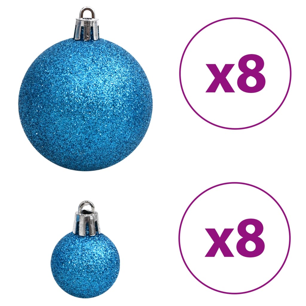 vidaXL julekugler 100 stk. 3 / 4 / 6 cm blå og sølvfarvet