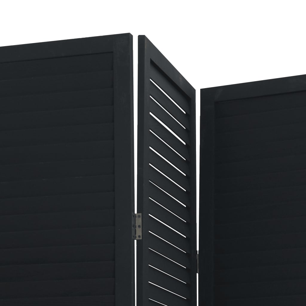 vidaXL rumdeler 6 paneler massivt kejsertræ sort