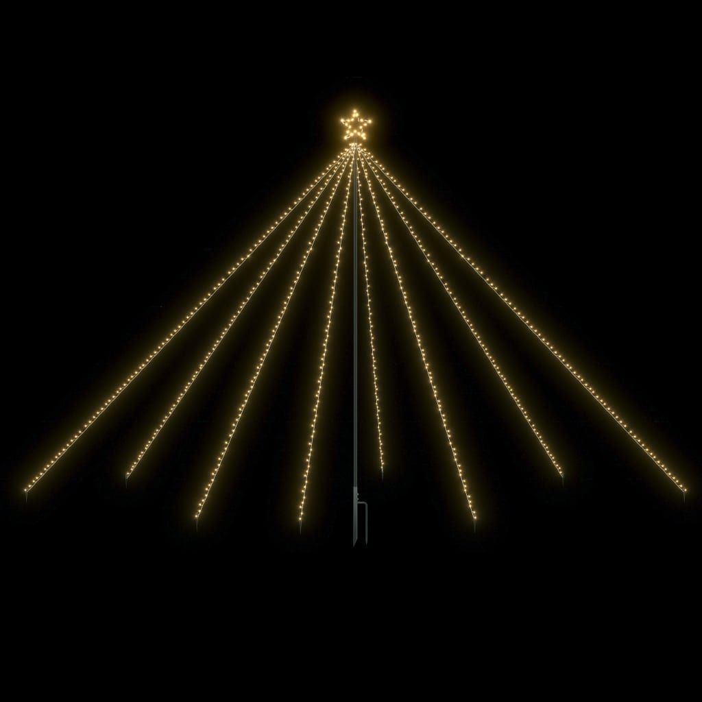 vidaXL juletræ vandfaldseffekt indendørs/udendørs 576 LED-lys 3,6 m