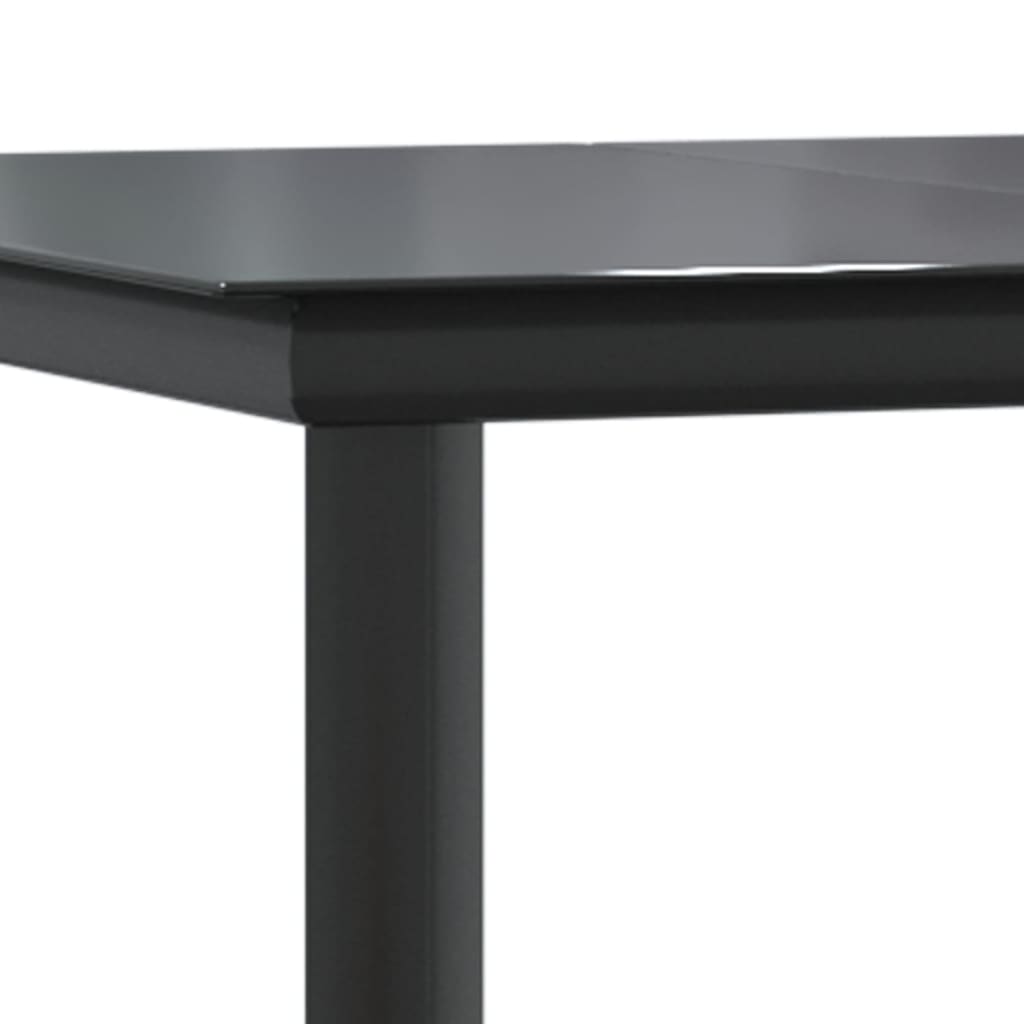 vidaXL spisebordssæt til haven 3 dele stål og textilene sort