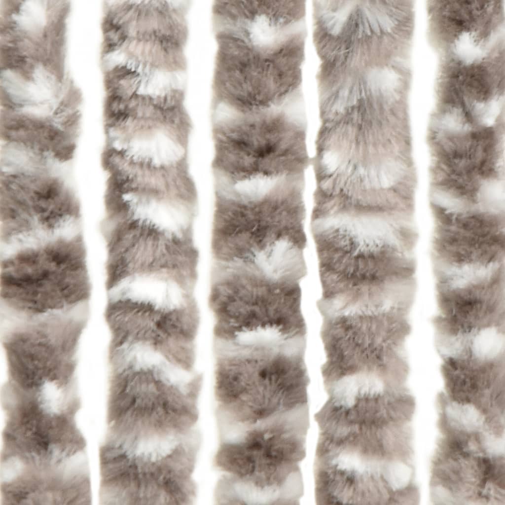 vidaXL insektgardin 100x220 cm chenille gråbrun og hvid