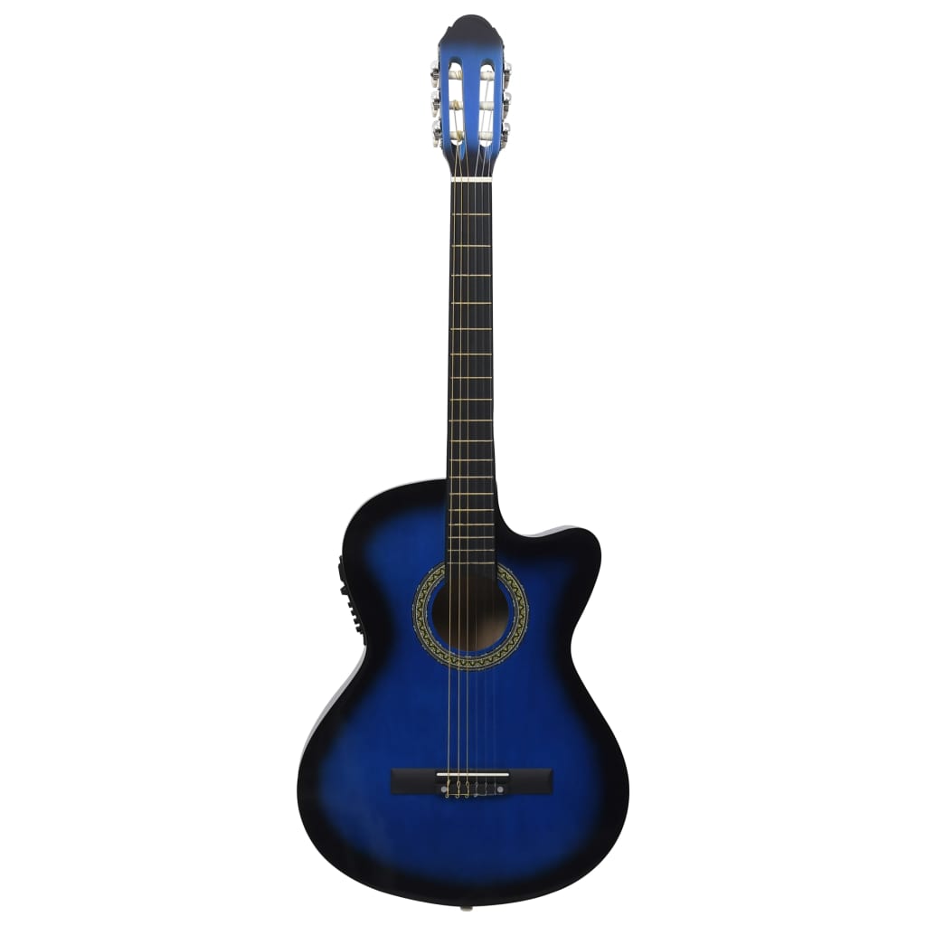 vidaXL klassisk western cutaway guitar med equalizer og 6 strenge blå