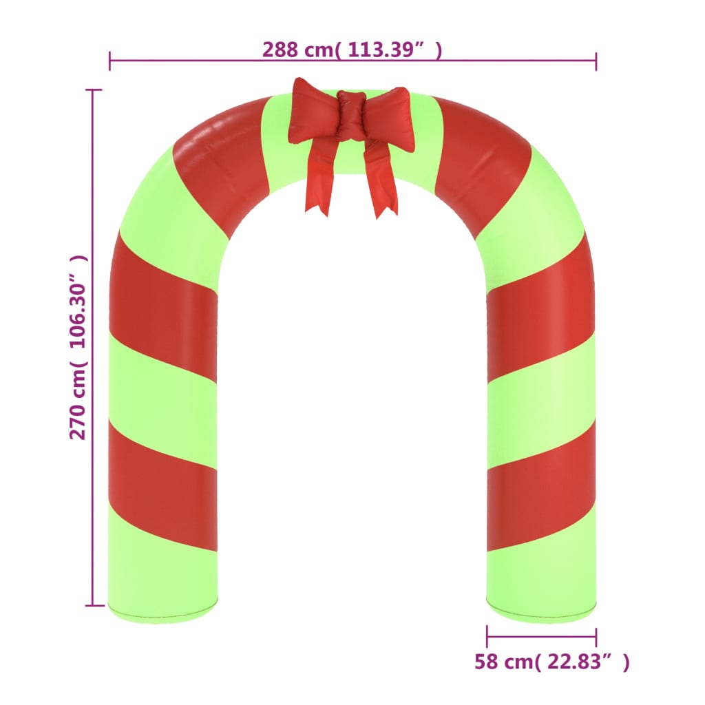 vidaXL oppustelig juleport med LED'er 270 cm