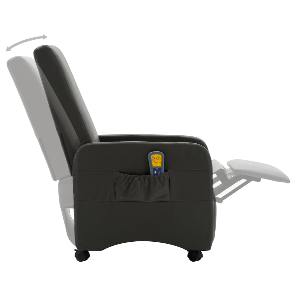 vidaXL elektrisk massagelænestol kunstlæder grå