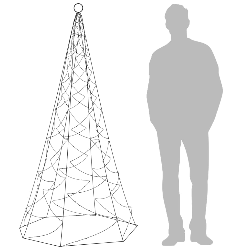 vidaXL juletræ til flagstang 200 LED'er 180 cm varmt hvidt lys