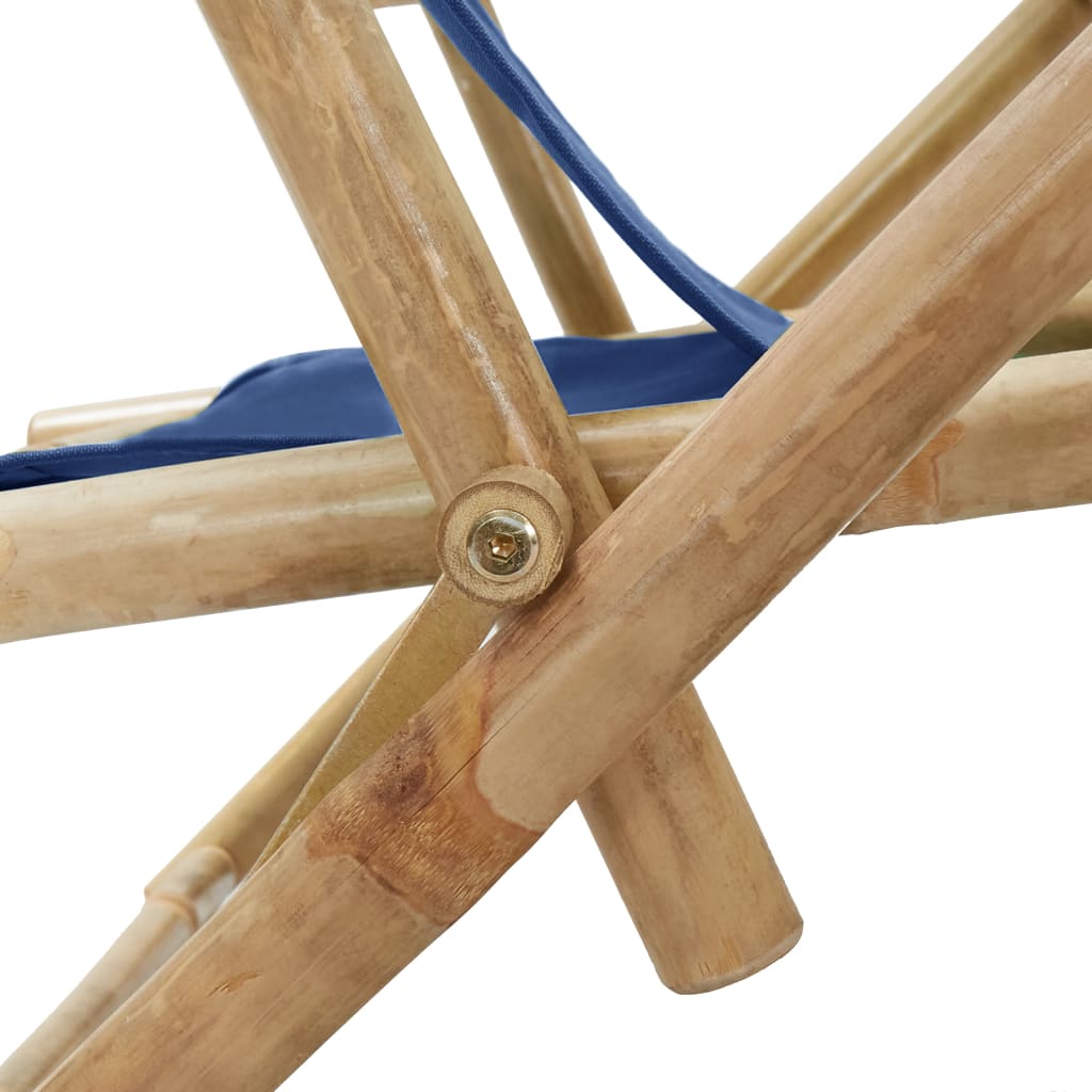 vidaXL campingstol bambus og stof marineblå