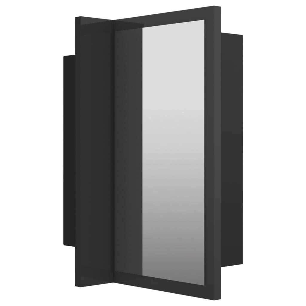 vidaXL badeværelsesskab m. spejl+LED-lys 40x12x45 akryl grå højglans
