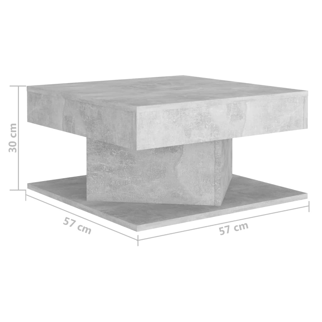 vidaXL sofabord 57x57x30 cm spånplade betongrå