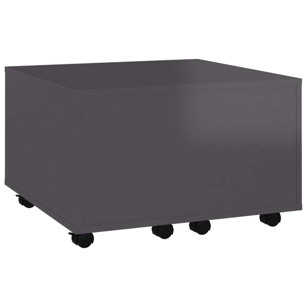 vidaXL sofabord 60x60x38 cm spånplade grå højglans