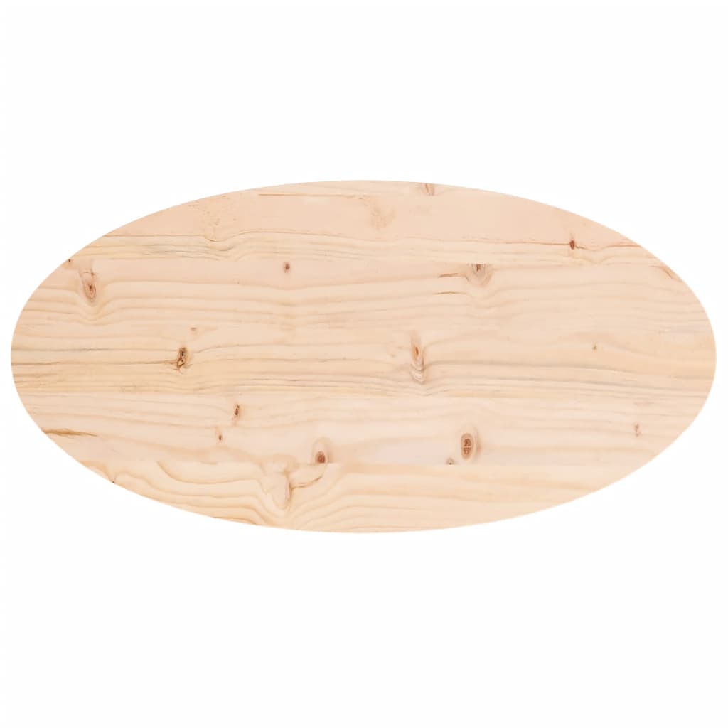 vidaXL bordplade 60x30x2,5 cm oval massivt fyrretræ
