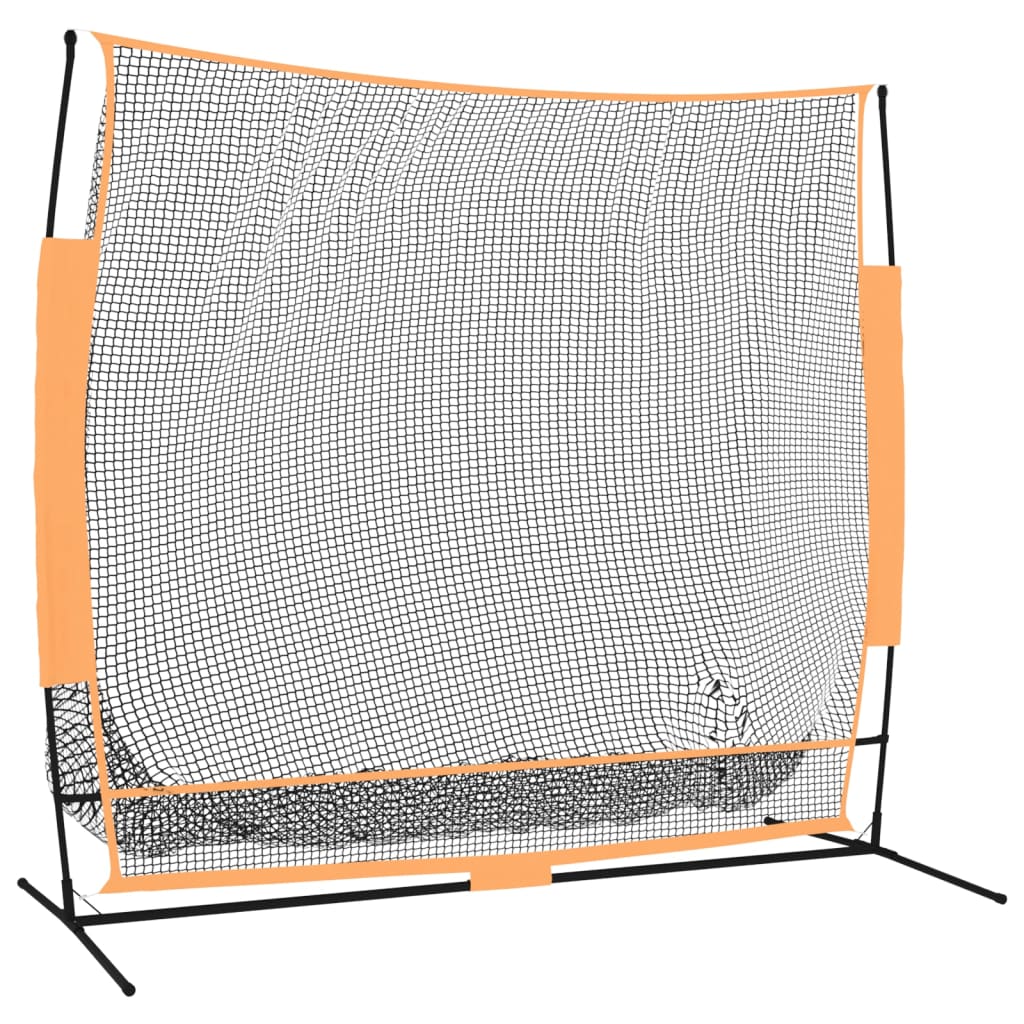 vidaXL træningsnet til golf 215x107x216 cm polyester sort og orange