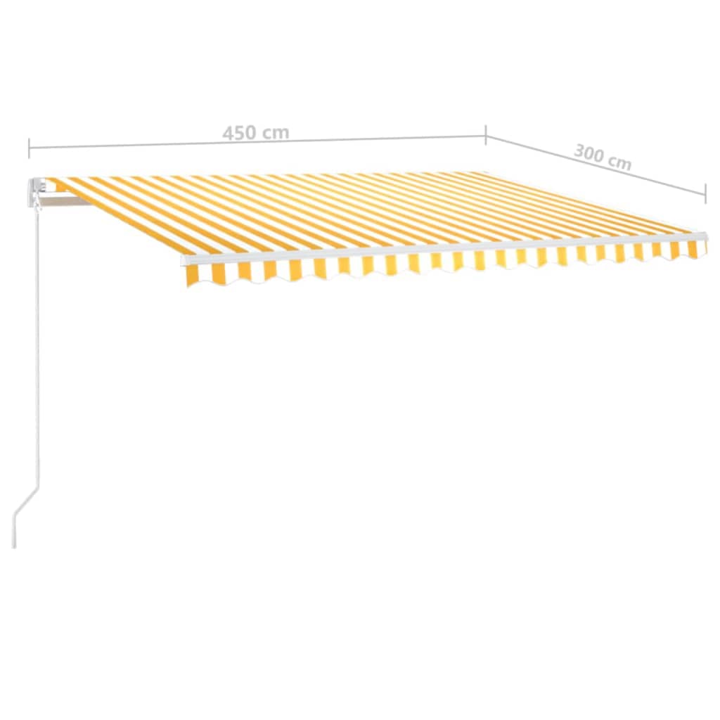 vidaXL markise 450x300 cm manuel betjening gul og hvid