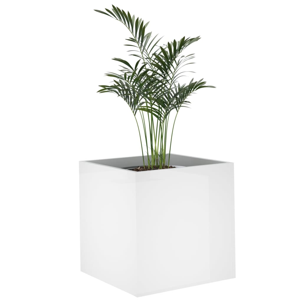 vidaXL plantekasse 40x40x40 cm konstrueret træ hvid højglans