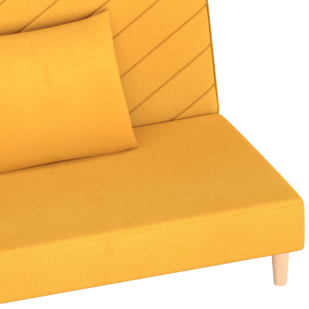 vidaXL 2-personers sovesofa med 2 puder stof gul