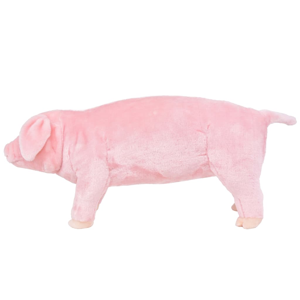 vidaXL stående tøjdyr gris plysstof XXL lyserød