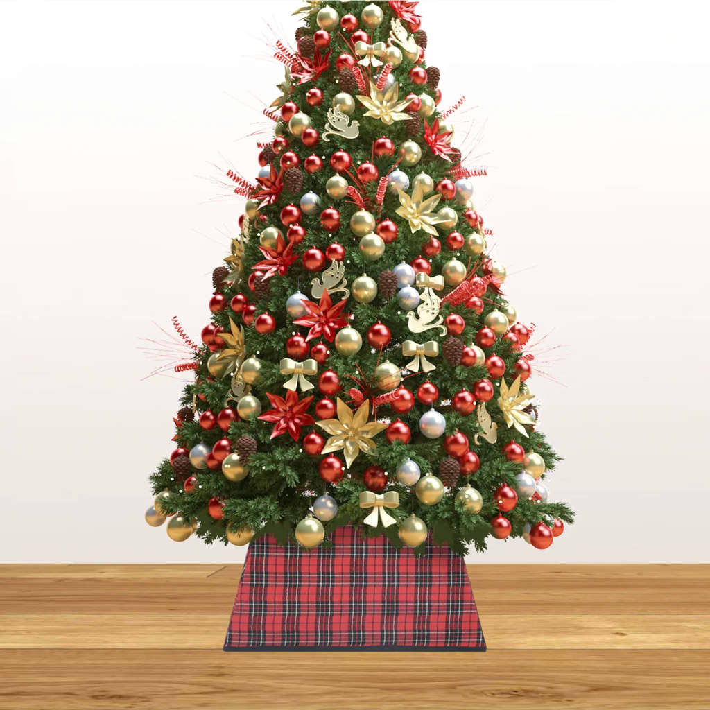 vidaXL skjuler til juletræsfod 48x48x25 cm rød og sort