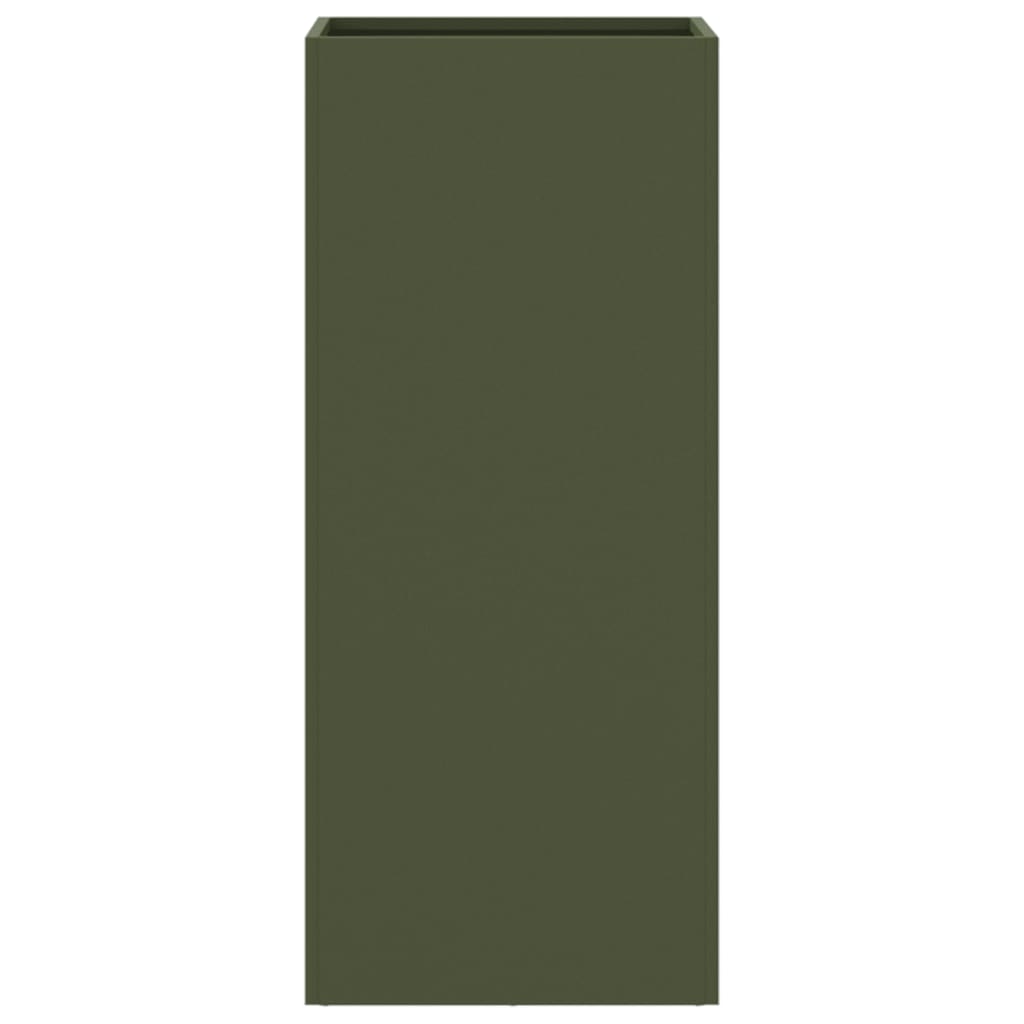 vidaXL plantekasse 32x29x75 cm koldvalset stål olivengrøn