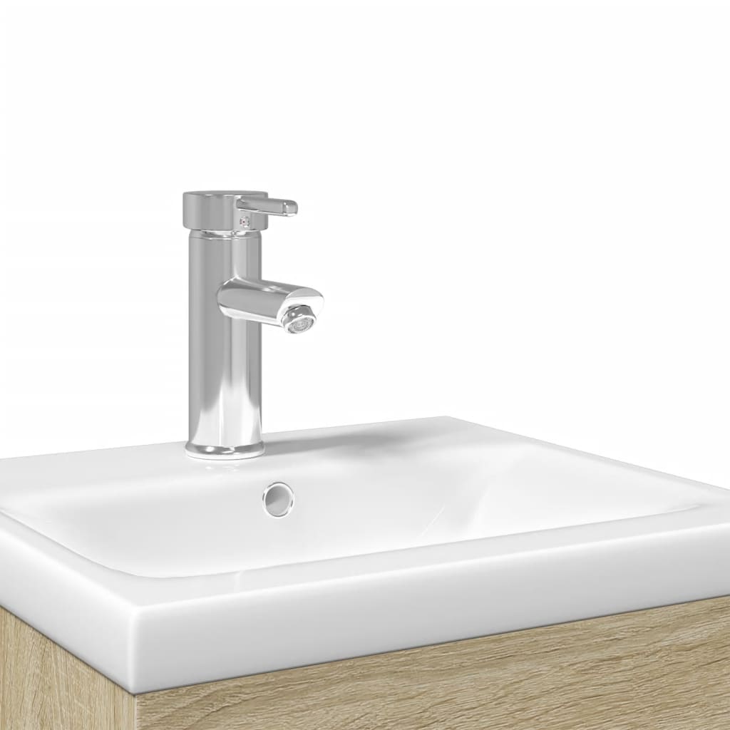 vidaXL underskab til badeværelse med håndvask sonoma-eg