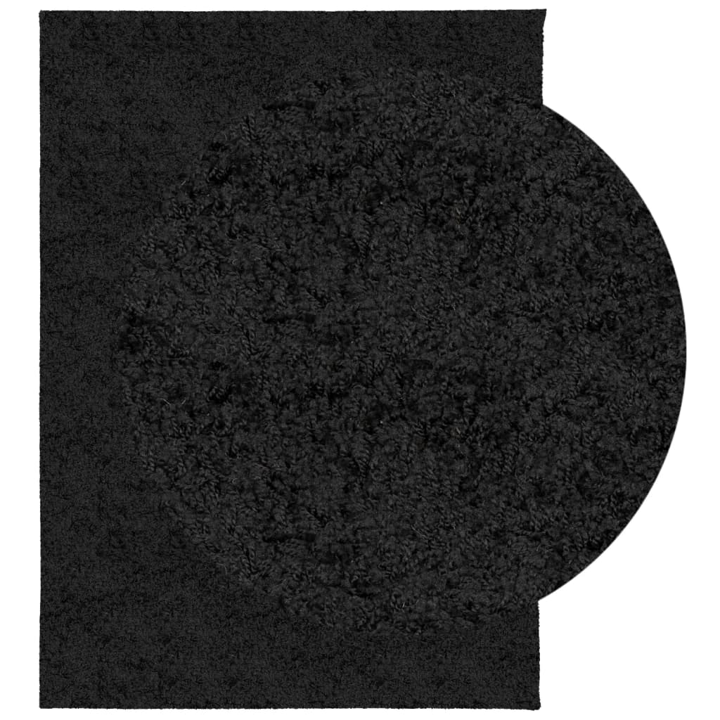 vidaXL shaggy gulvtæppe PAMPLONA 240x340 cm høj luv sort