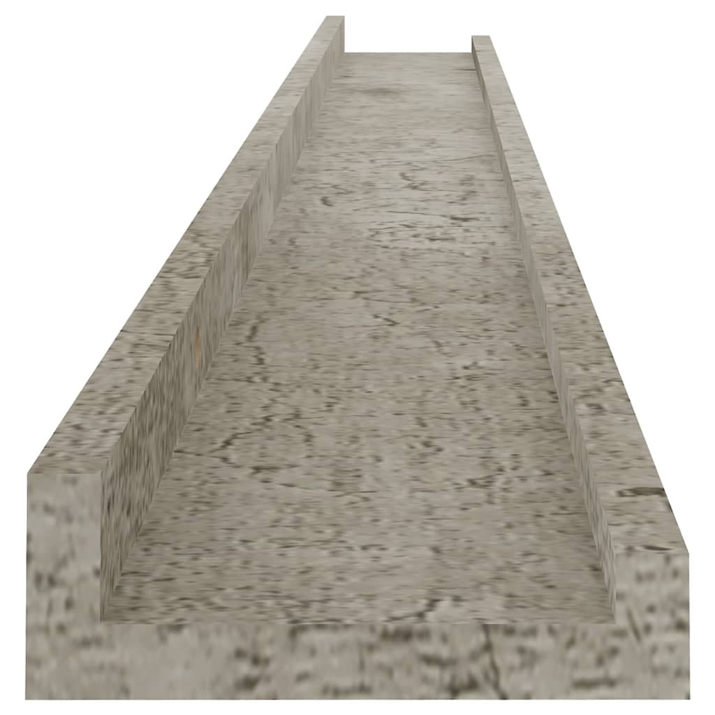 vidaXL væghylder 2 stk. 100x9x3 cm betongrå