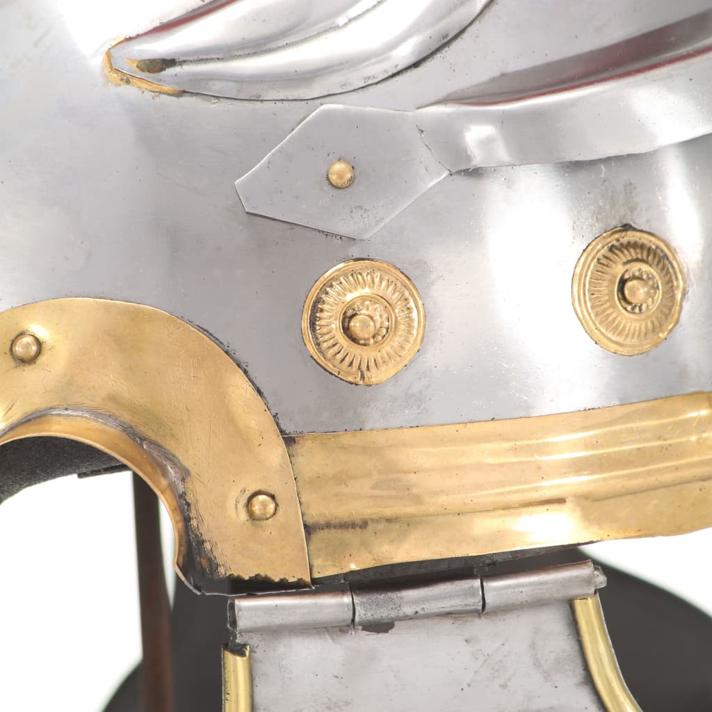 vidaXL romersk soldaterhjelm til rollespil antik stål sølvfarvet