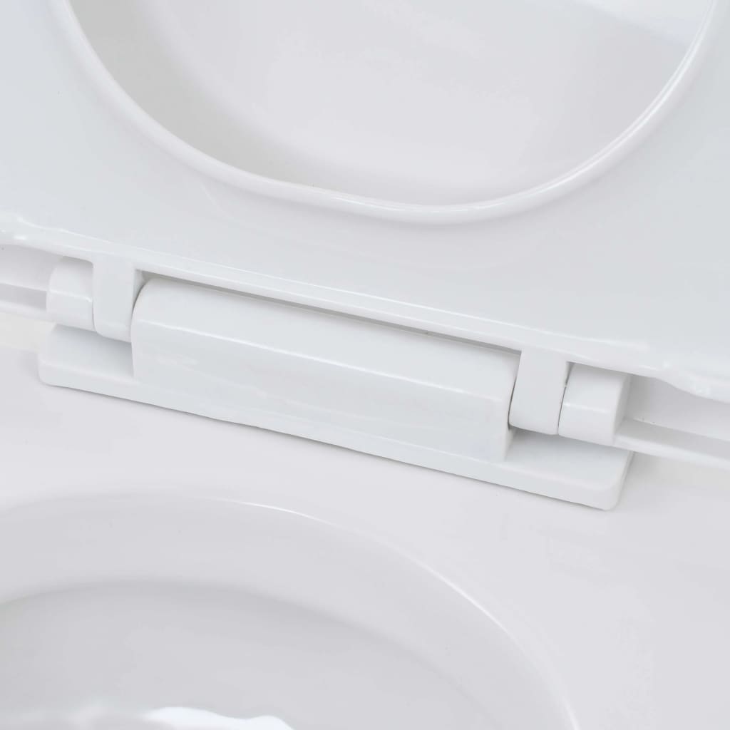 vidaXL væghængt toilet med skjult cisterne keramik hvid