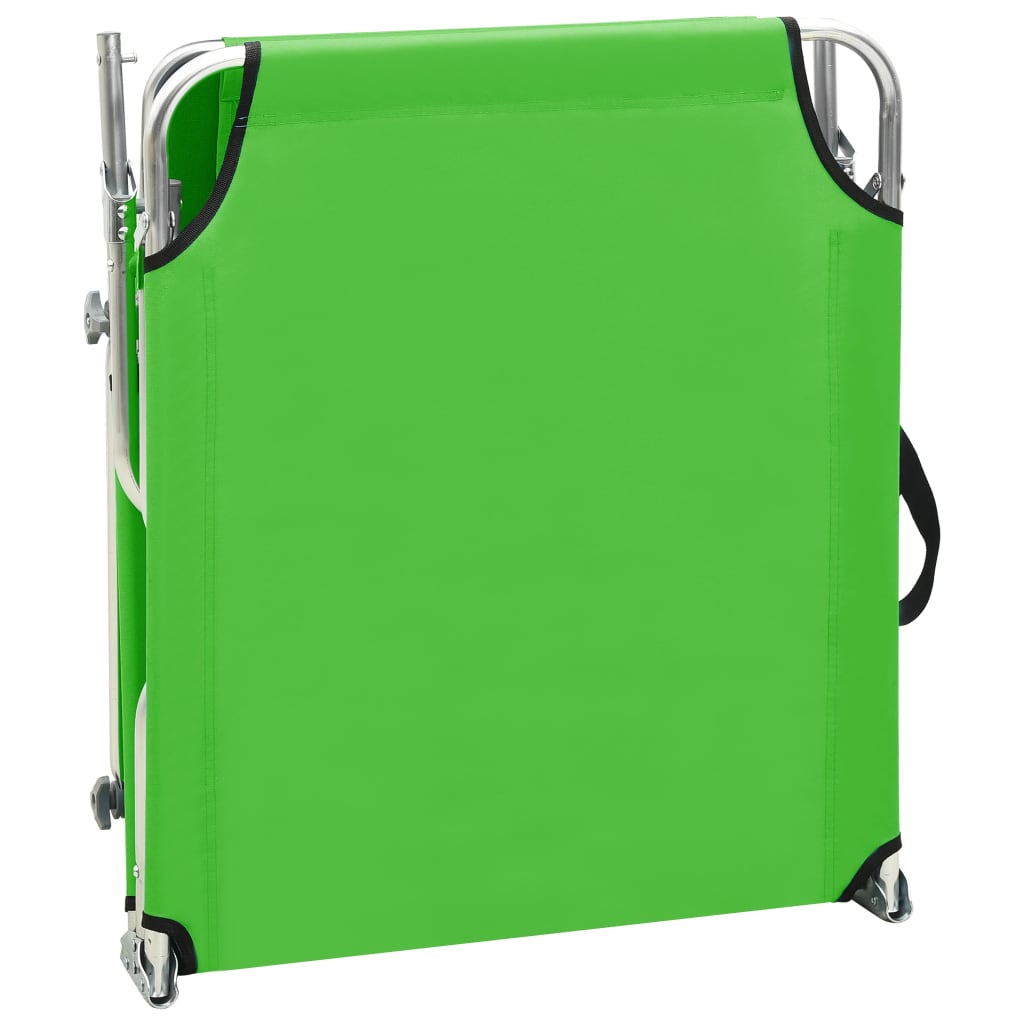 vidaXL foldbar liggestol med baldakin aluminium grøn