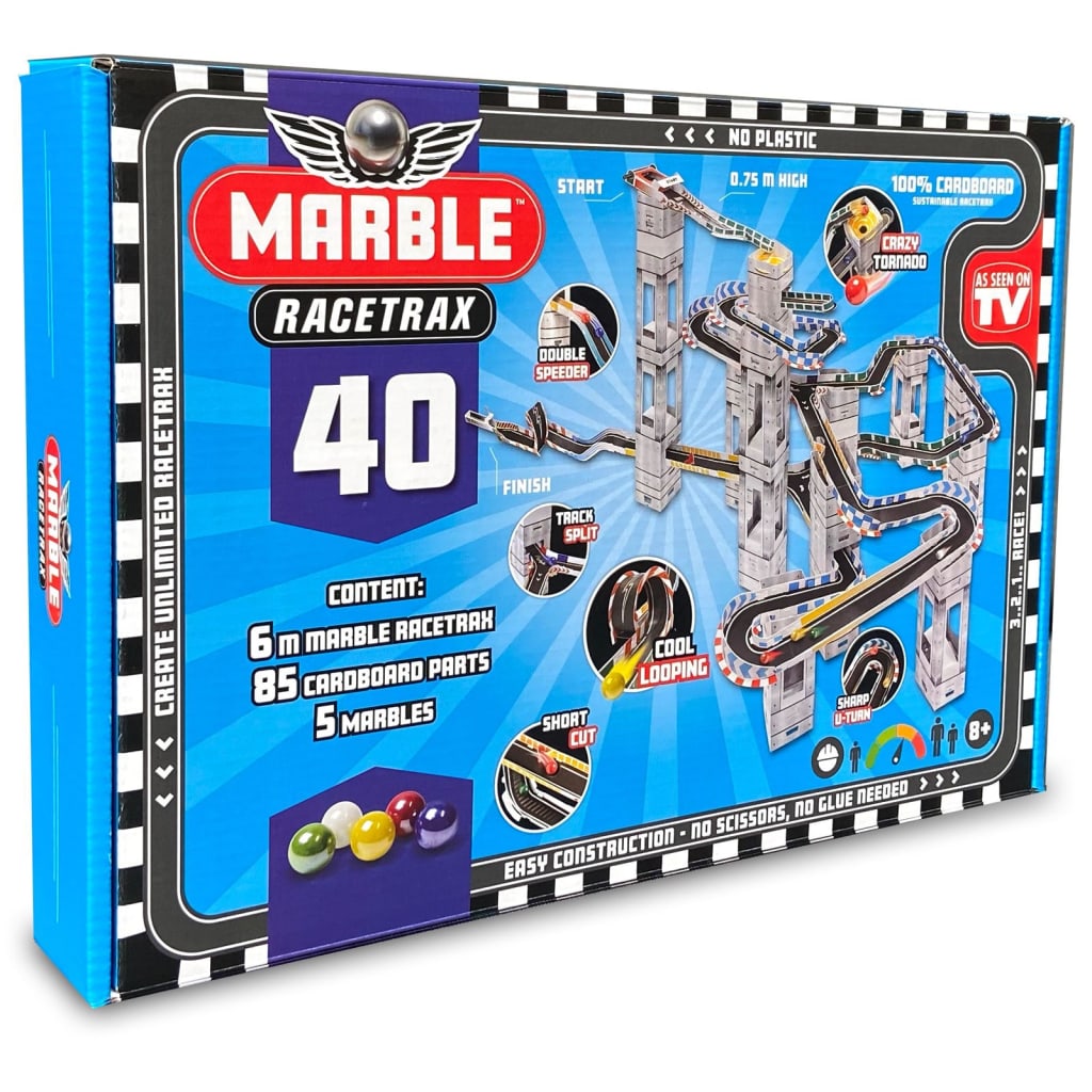 Marble Racetrax kuglebanesæt 40 ark 6 m