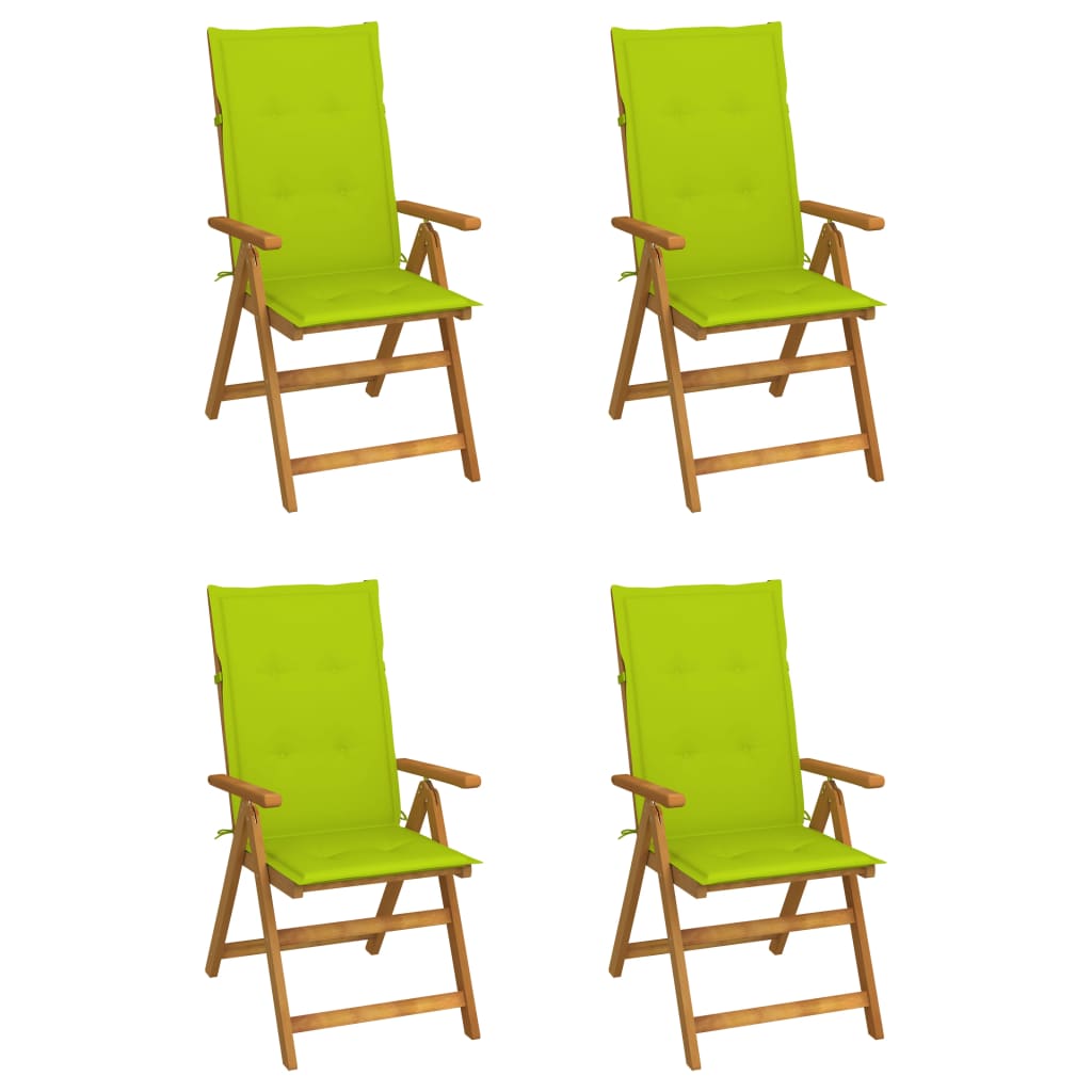 vidaXL lænestole til haven 4 stk. med hynder massivt akacietræ