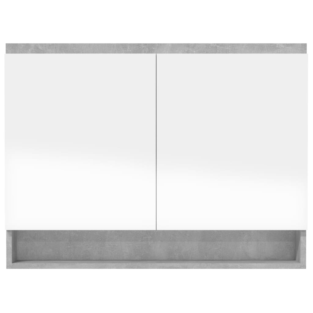 vidaXL badeværelsesskab med spejl 80x15x60 cm MDF betongrå