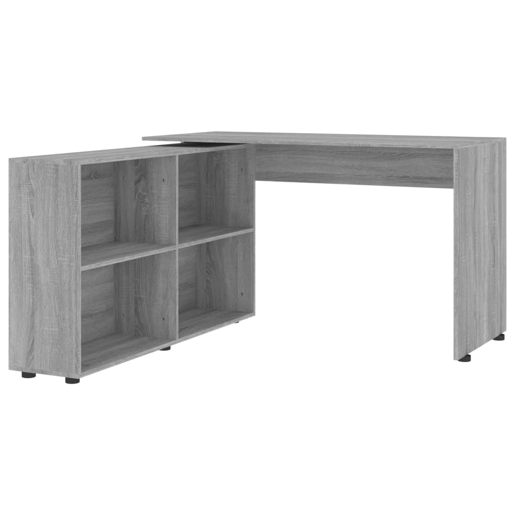 vidaXL hjørneskrivebord konstrueret træ grå sonoma-eg