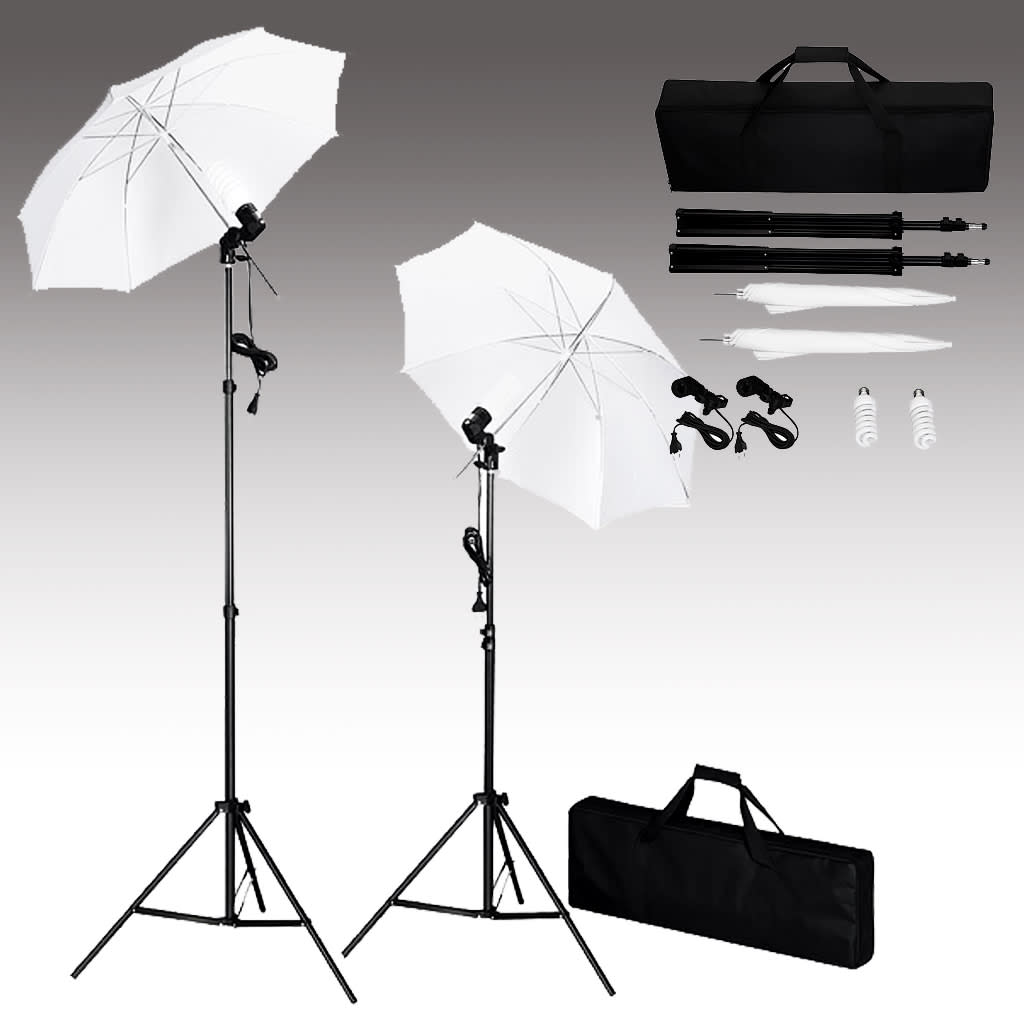 vidaXL studiobelysning med stativ & paraplyer