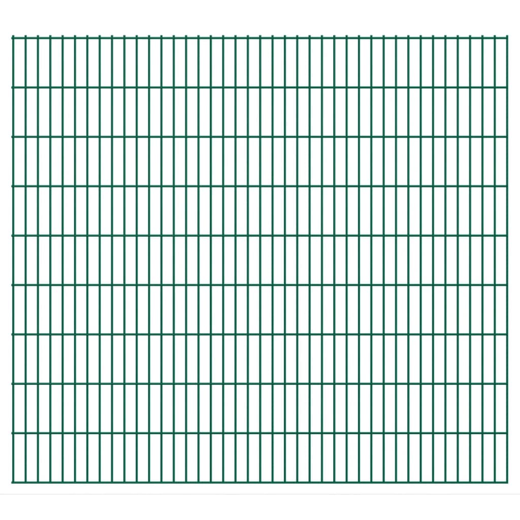 vidaXL 2D paneler og pæle til havehegn, 2.008x1.830 mm, 24 m, grønne