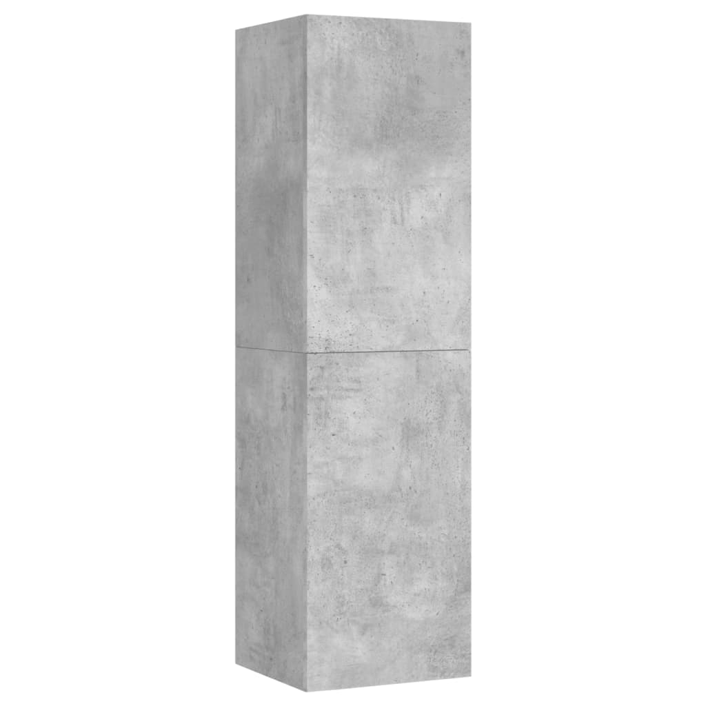 vidaXL væghængt tv-bord 37x37x72 cm konstrueret træ betongrå