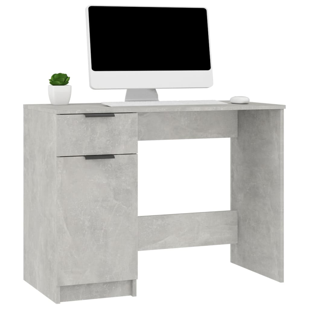 vidaXL skrivebord 100x50x75 cm konstrueret træ betongrå