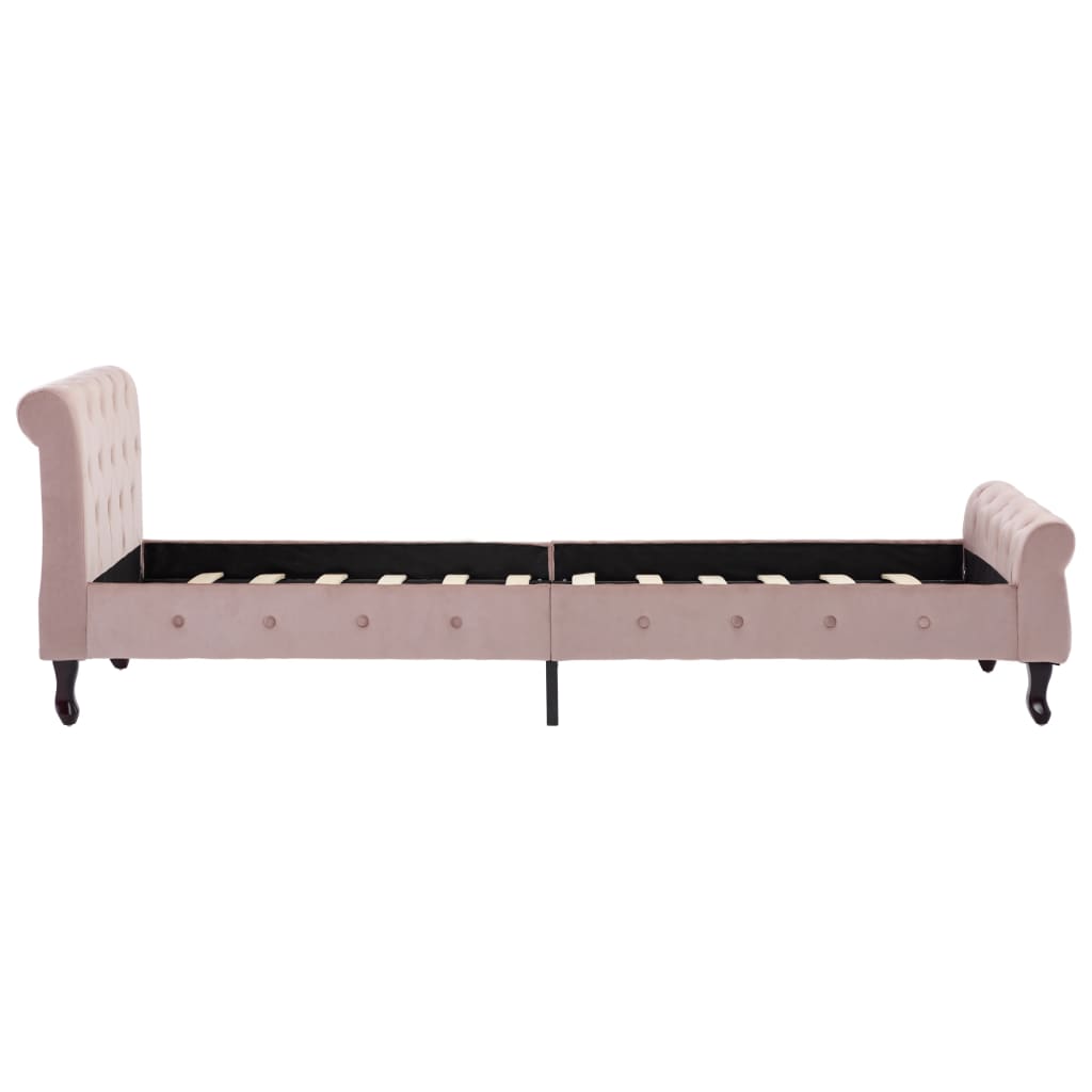 vidaXL sengestel 90x200 cm fløjl pink