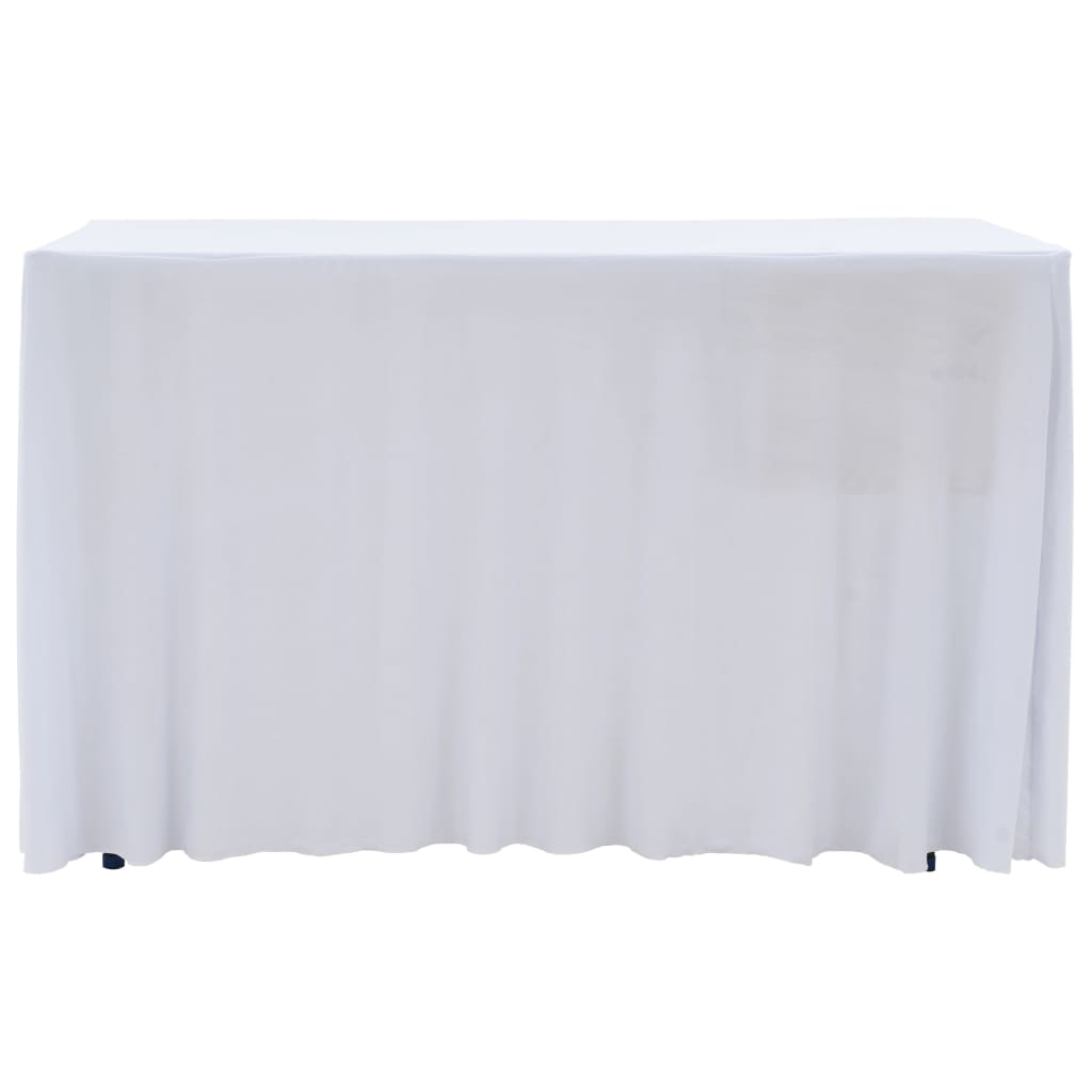 vidaXL strækbare bordduge med skørt 2 stk. 243 x 76 x 74 cm hvid