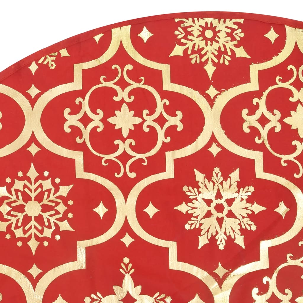 vidaXL luksuriøs skjuler til juletræsfod med julesok 90 cm stof rød