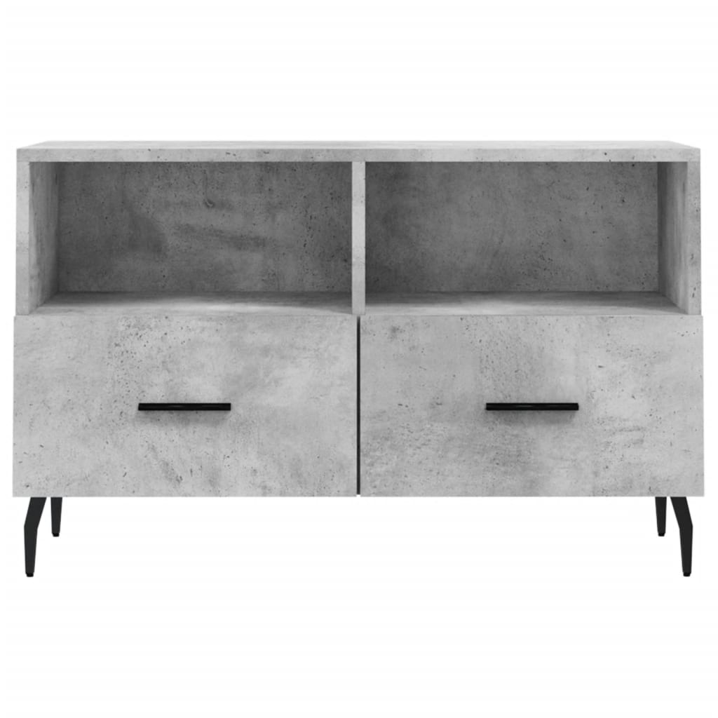 vidaXL tv-bord 80x36x50 cm konstrueret træ betongrå
