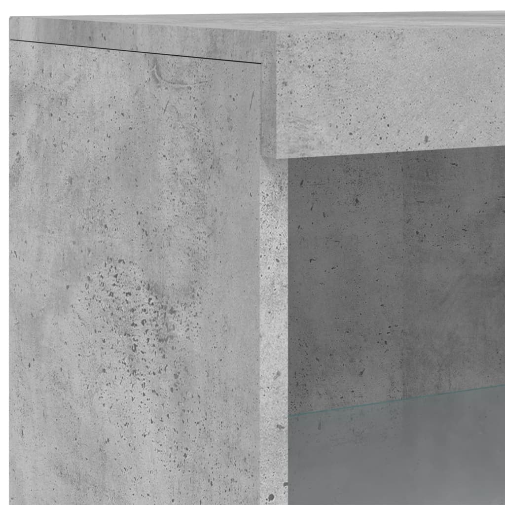 vidaXL skænk med LED-lys 60,5x37x100 cm betongrå
