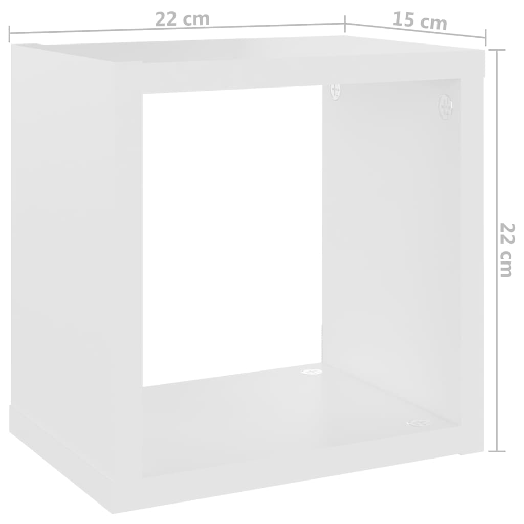 vidaXL væghylder 4 stk. 22x15x22 cm kubeformet hvid