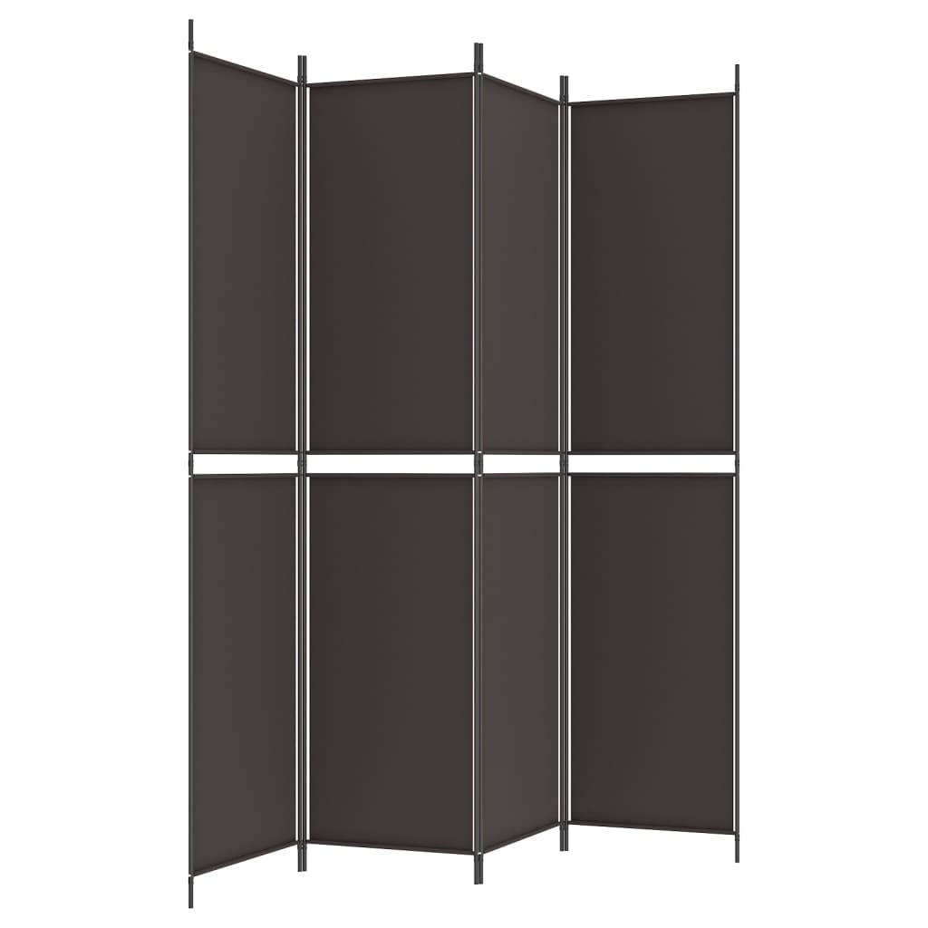 vidaXL 4-panels rumdeler 200x220 cm stof brun