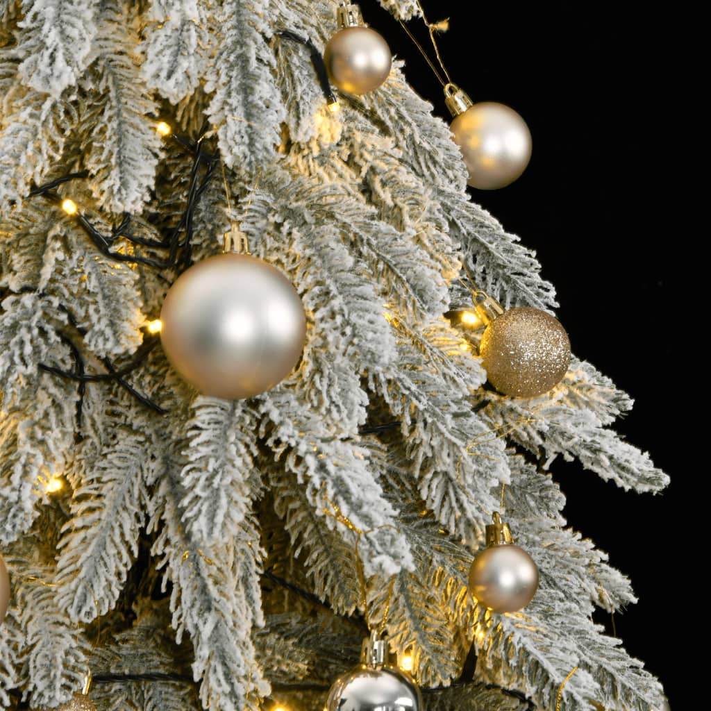 vidaXL kunstigt juletræ med 300 LED'er + sne og kuglesæt 180 cm