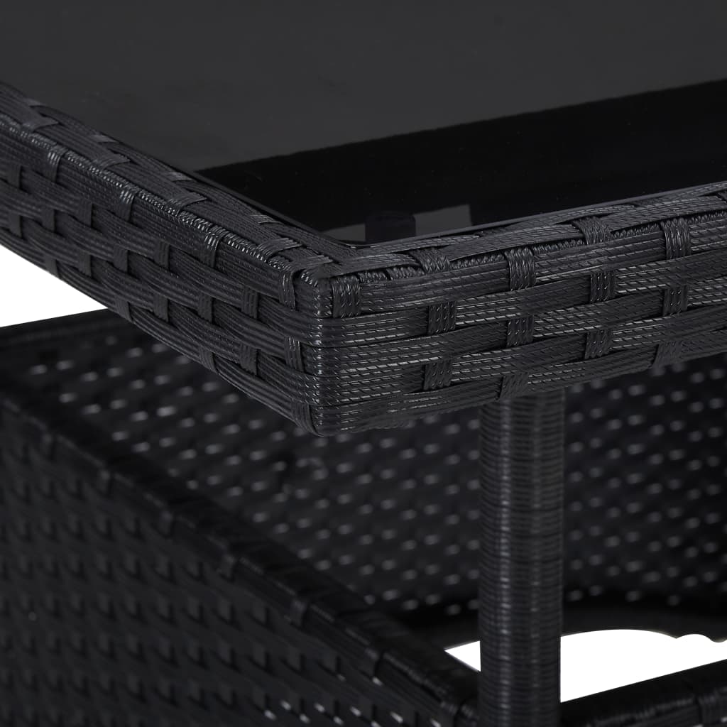 vidaXL udendørs spisebordssæt 5 dele polyrattan og glas sort