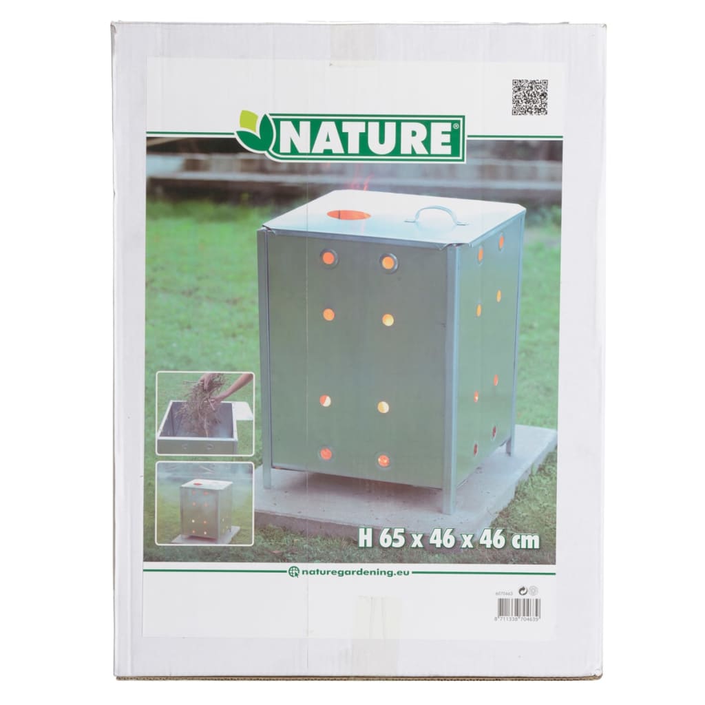 Nature kompostafbrænder galvaniseret stål 46x46x65 cm firkantet