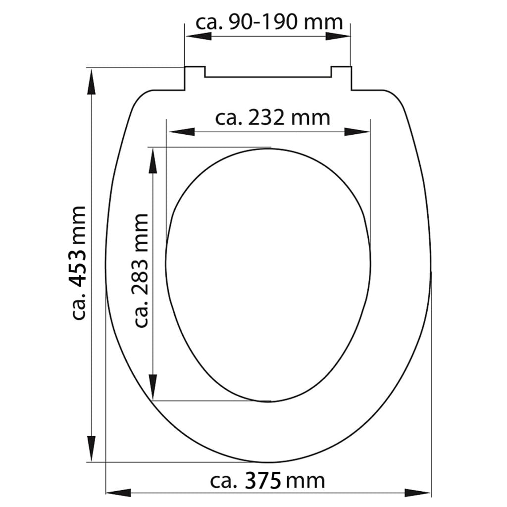 SCHÜTTE toiletsæde ROMANTIC m. soft-close og tryk duroplast