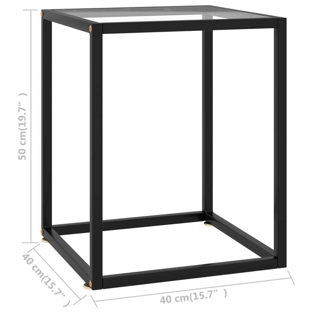 vidaXL sofabord 40x40x50 cm hærdet glas sort