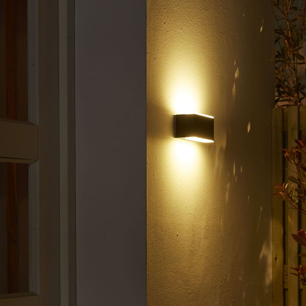 Luxform LED-væglampe til haven Cube sort