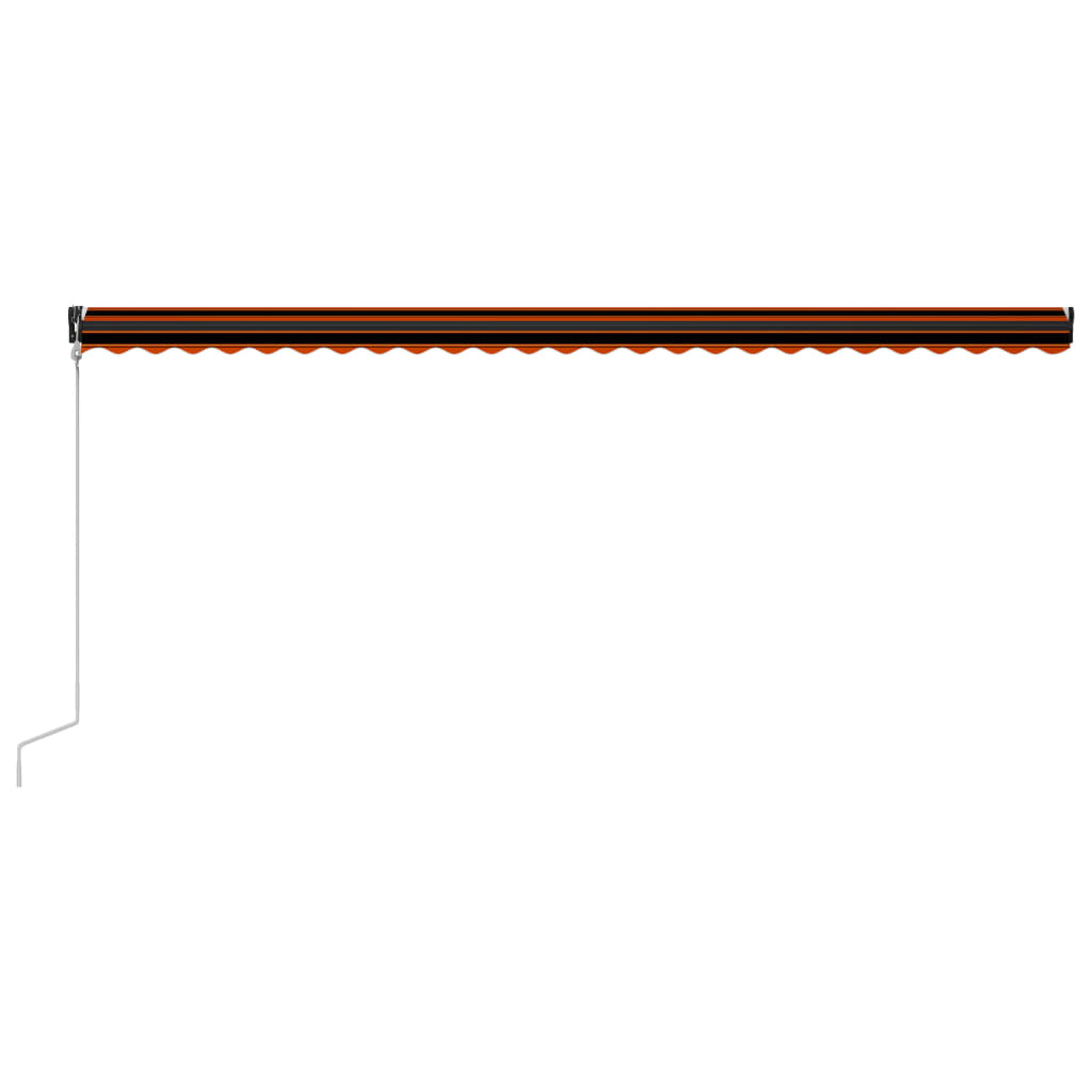 vidaXL foldemarkise med vindsensor & LED 600x300 cm orange og brun