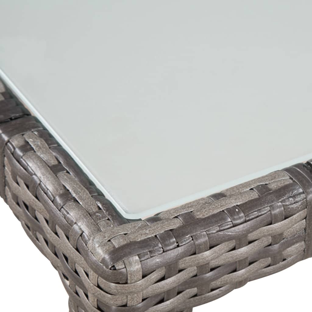 vidaXL udendørs spisebordssæt 9 dele med hynder polyrattan grå
